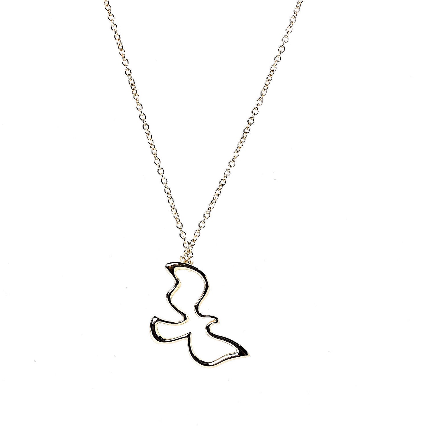 18K Yellow Gold Paloma Picasso Dove Pendant Necklace