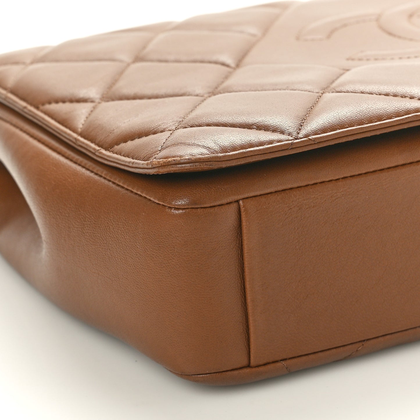 Lambskin Quilted Medium Diamond CC Flap Brown