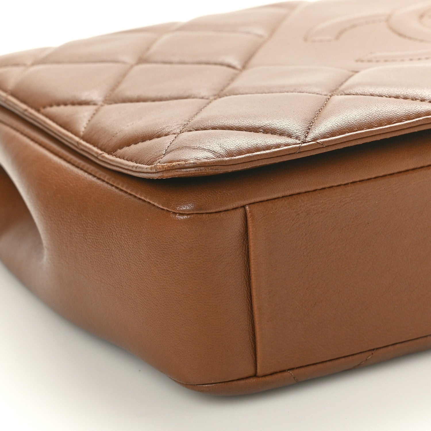 Chanel Lambskin Quilted Medium Diamond CC Flap Brown 9 of 11