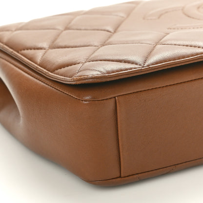 Chanel Lambskin Quilted Medium Diamond CC Flap Brown 9 of 11