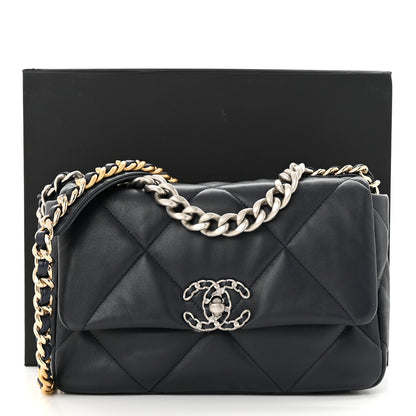 Chanel Lambskin Quilted Medium Chanel 19 Flap Navy Blue 11 of 11
