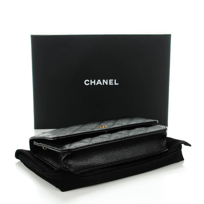 Chanel Caviar Quilted Wallet On Chain WOC Black 4 of 8