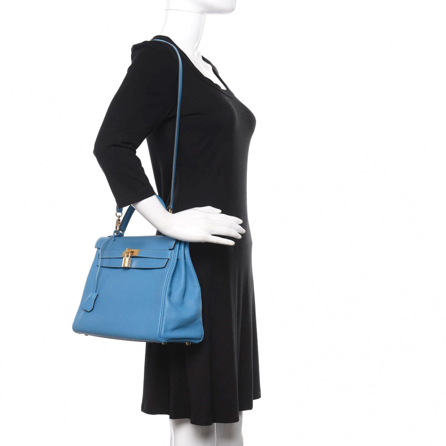 Hermes Taurillon Clemence Kelly Retourne 32 Bleu Paradis 2 of 9