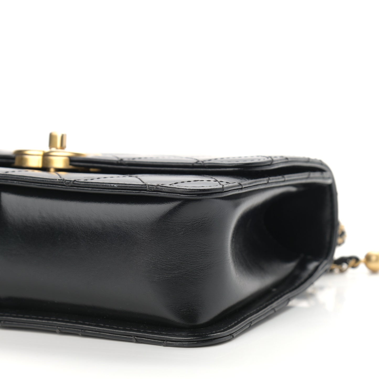 Calfskin Quilted Perfect Fit Flap Black