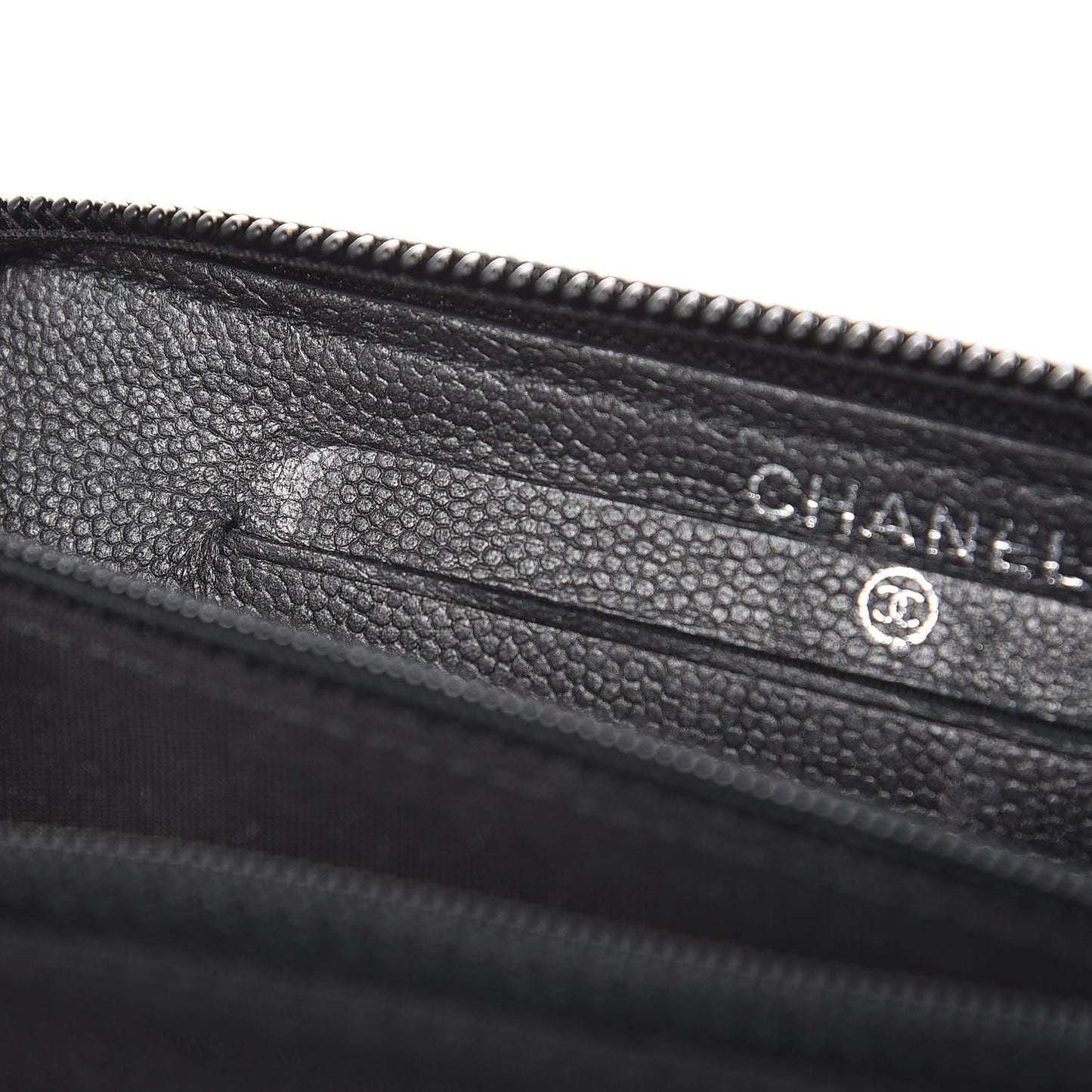 Caviar Quilted Boy Small Zip Around Wallet So Black