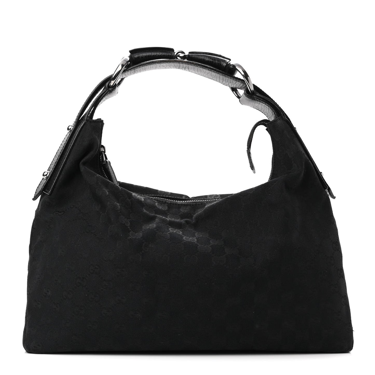 Monogram Medium Horsebit Chain Hobo Black