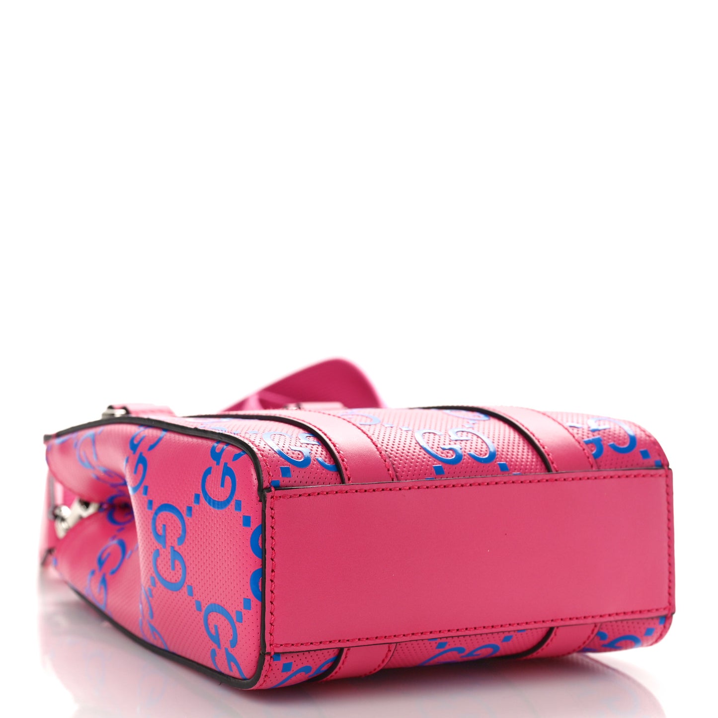 Calfskin GG Tennis Embossed Mini Tote Bag Modern Fuchsia Modern Blue