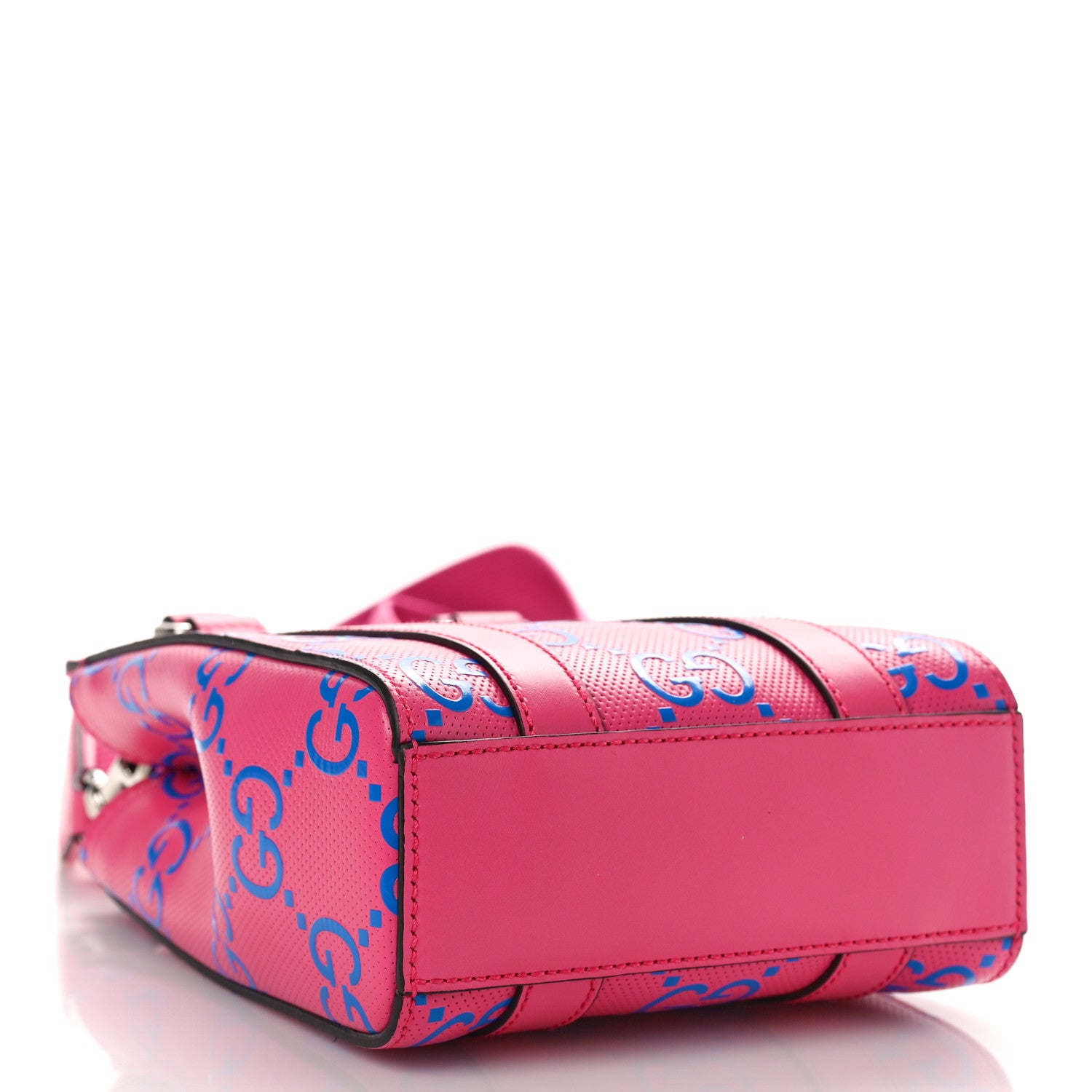 Gucci Calfskin GG Tennis Embossed Mini Tote Bag Modern Fuchsia Modern Blue 4 of 10