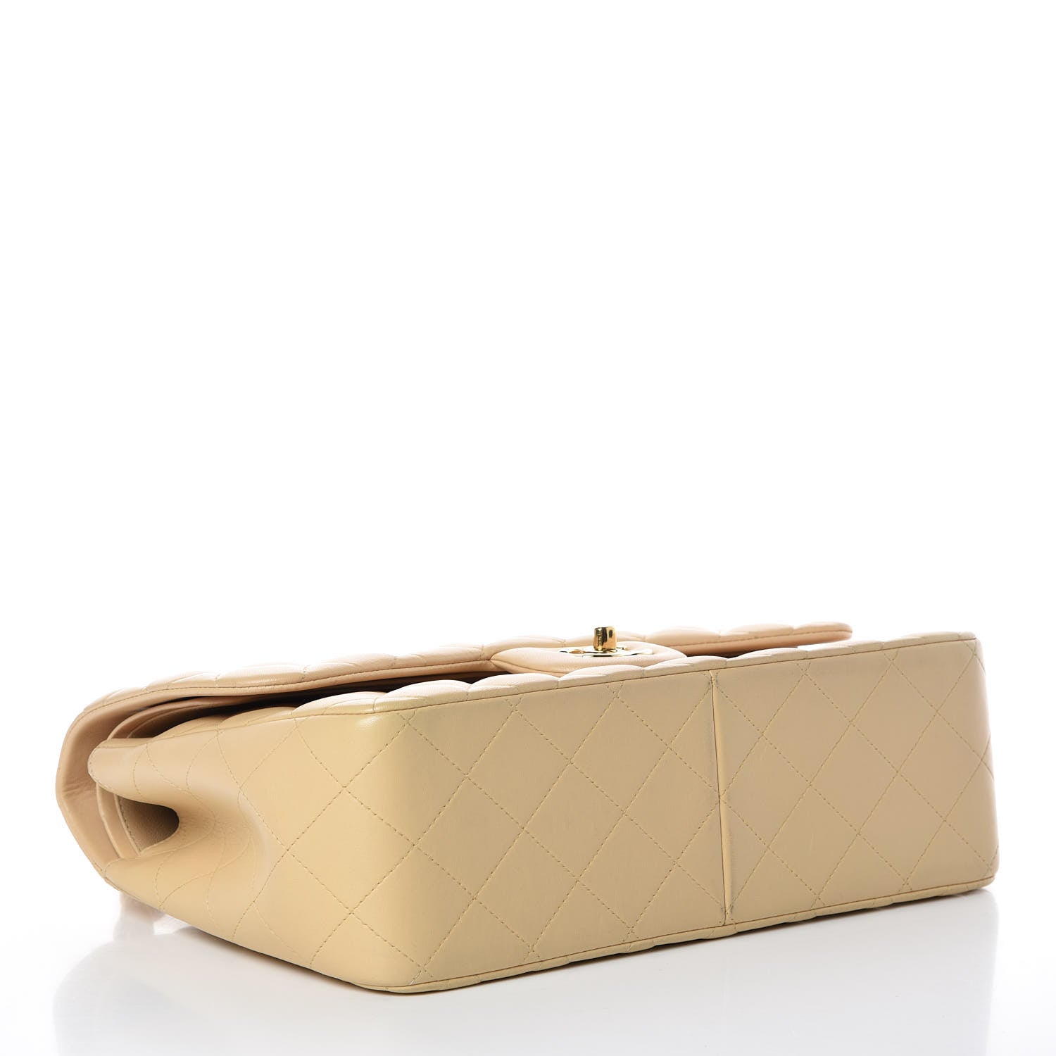 Chanel Lambskin Quilted Jumbo Double Flap Light Beige 4 of 9