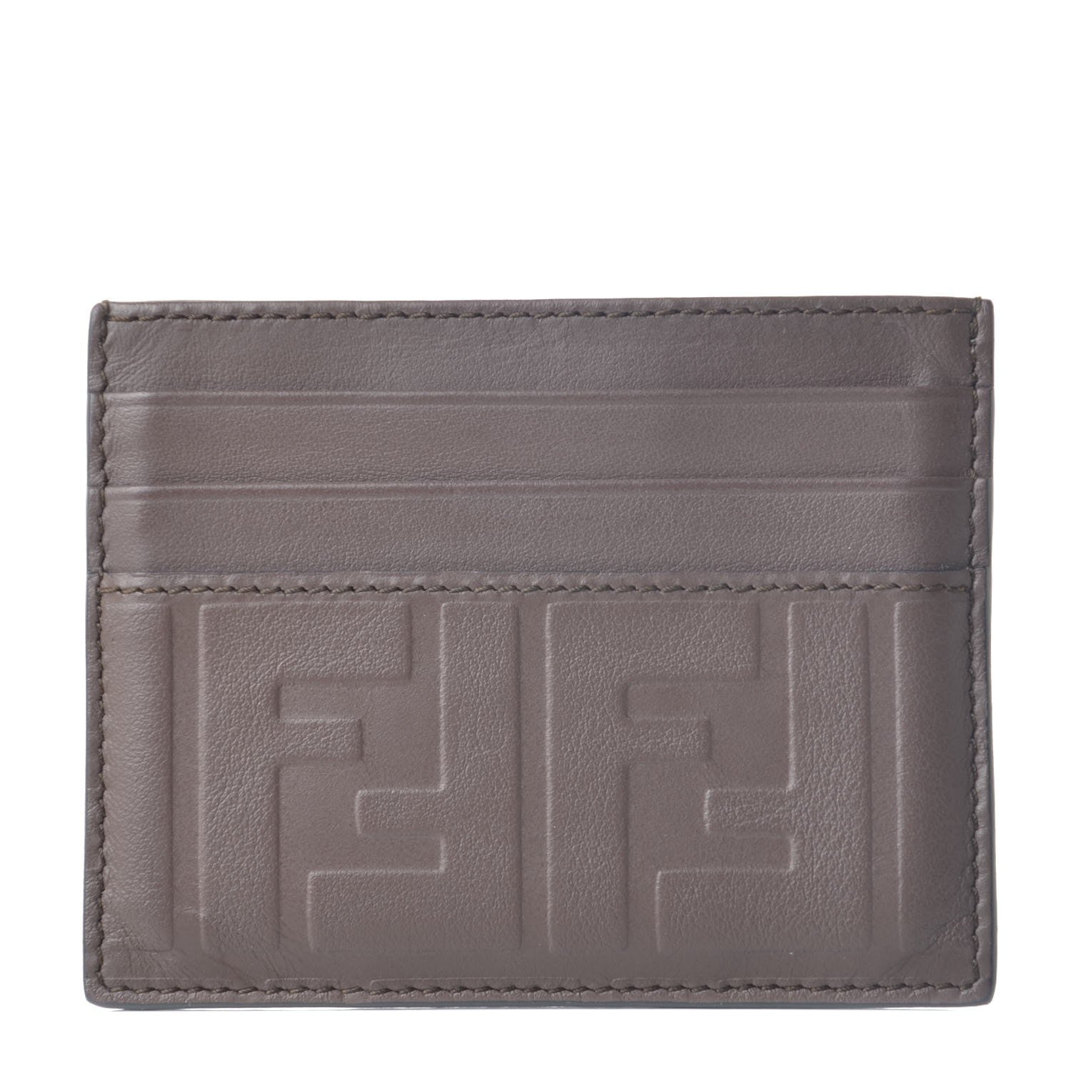 Fendi Vitello Grace FF 1974 Embossed Card Holder Moresco 1 of 8
