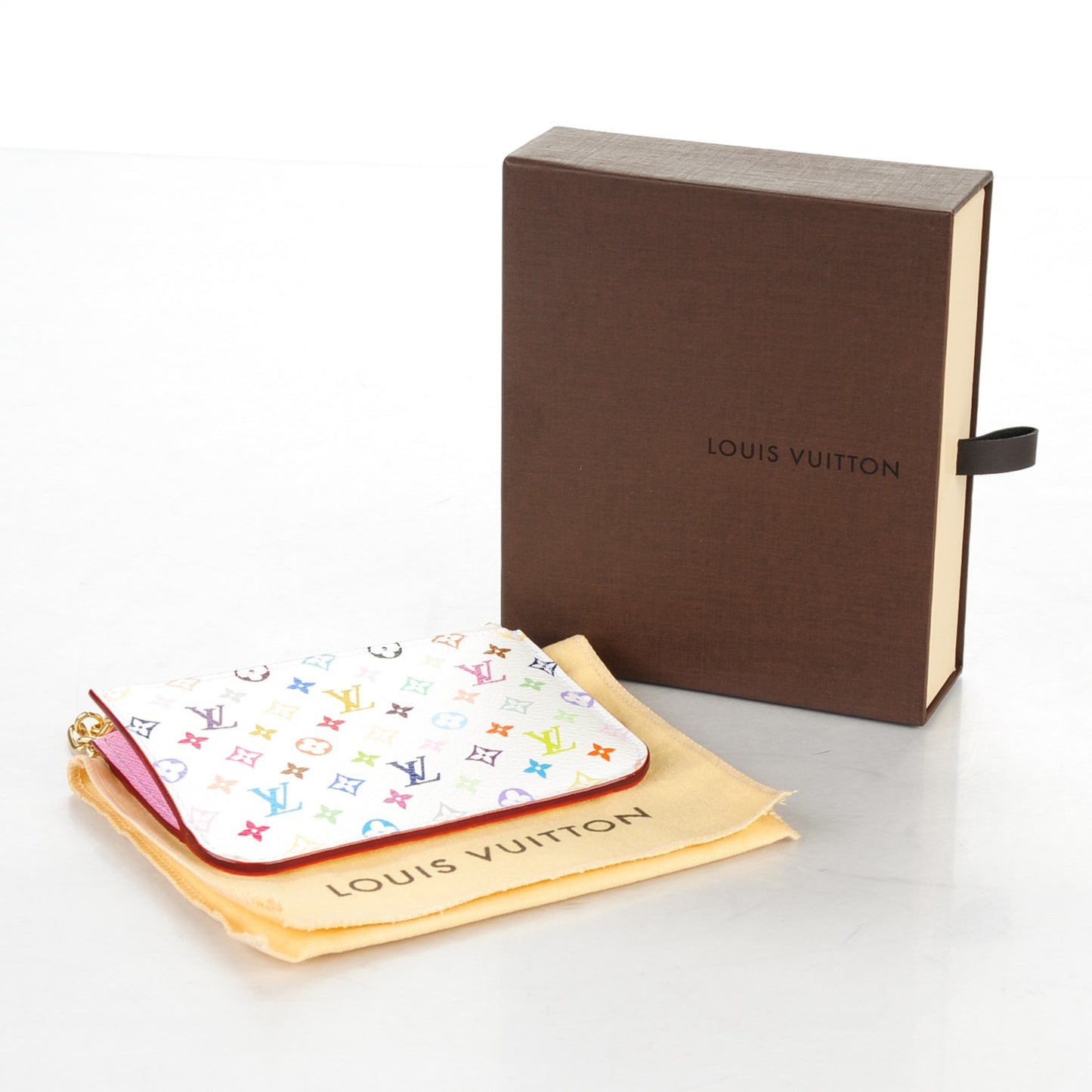 Monogram Multicolor Key Pouch White Litchi