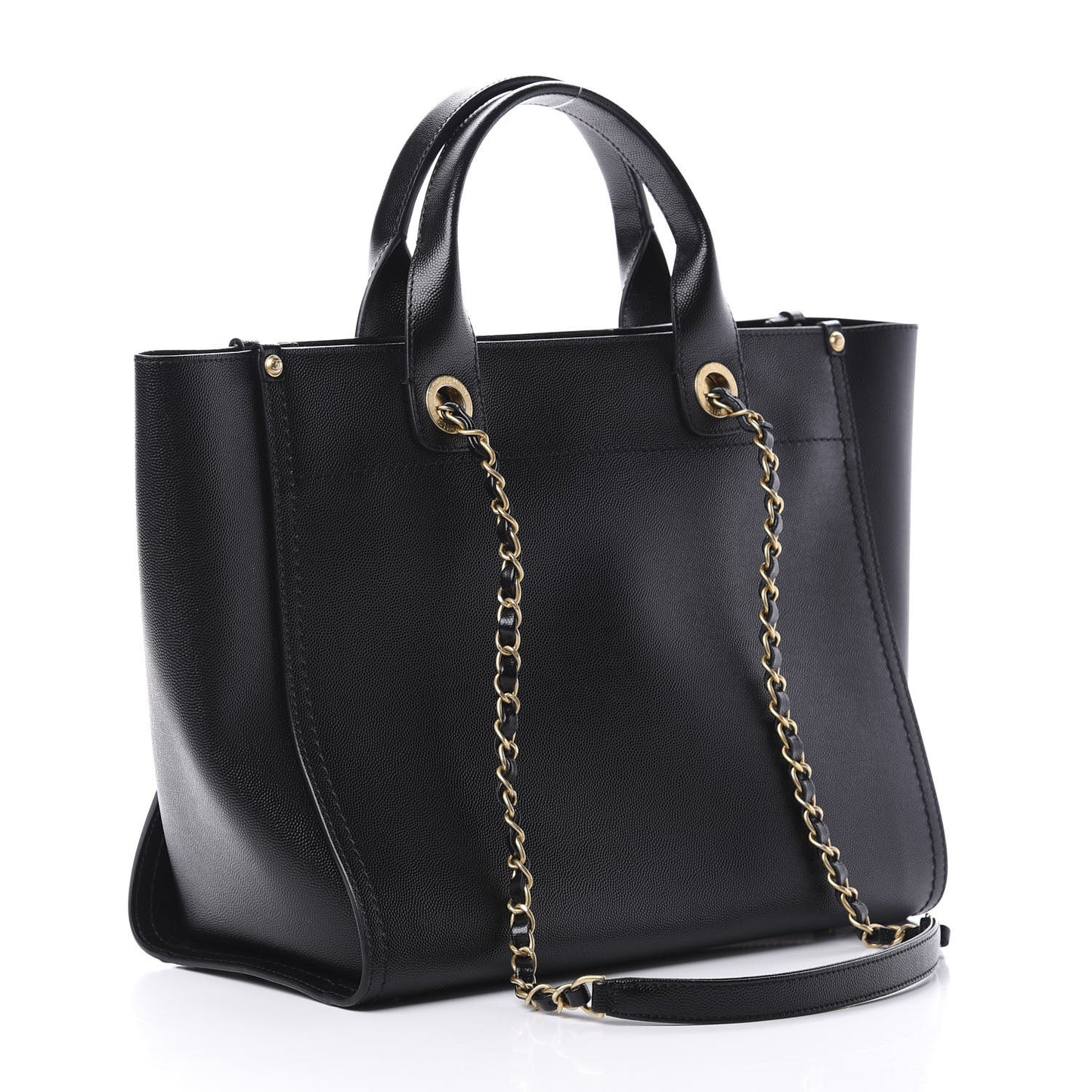 Caviar Small Studded Deauville Tote Black