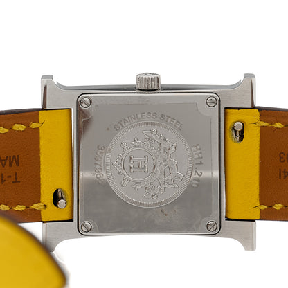 Hermes Stainless Steel Swift 21mm Heure H Hour Quartz Watch Jaune 4 of 5