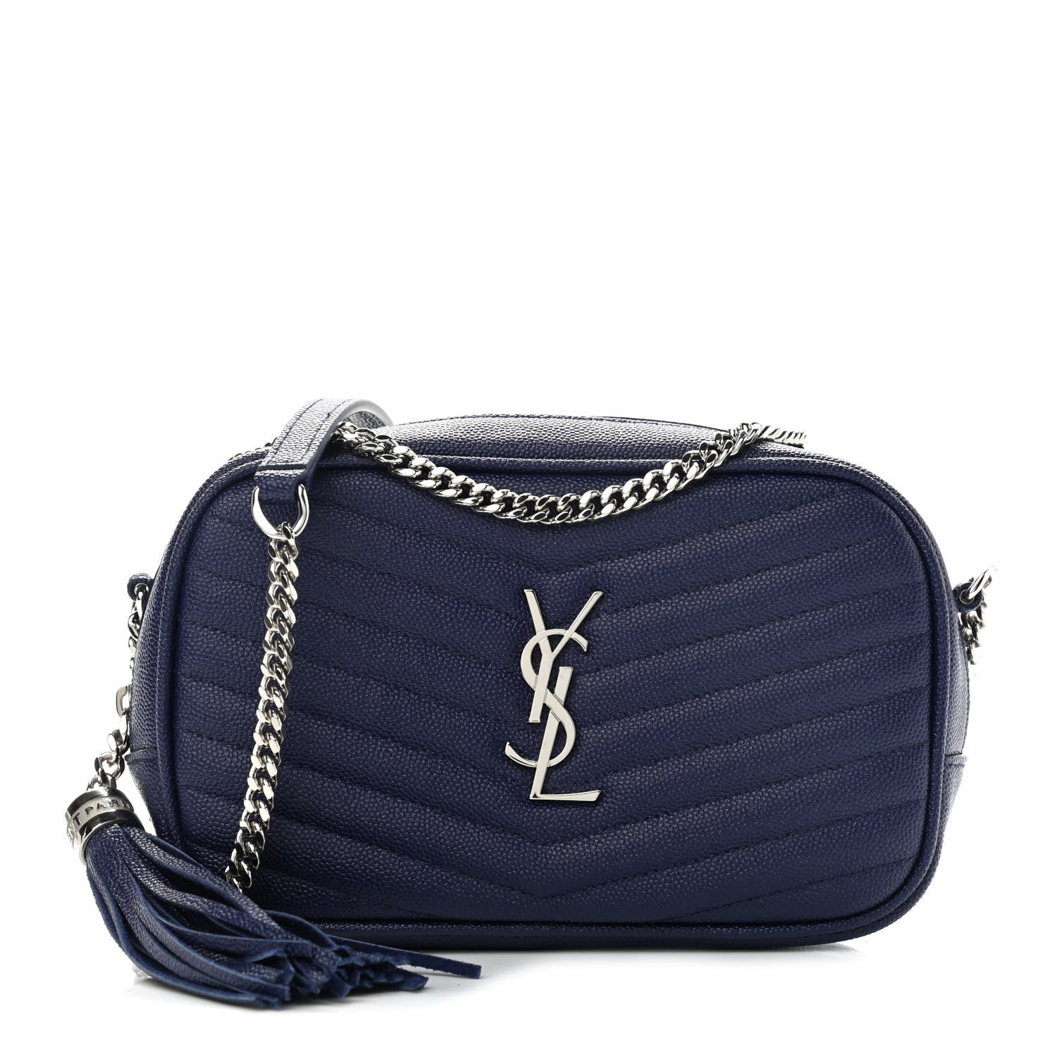 Saint Laurent Grain De Poudre Matelasse Monogram Mini Lou Camera Bag Azure Blue 1 of 9