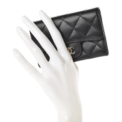 Chanel Lambskin Quilted Flap Card Holder Black 2 of 9
