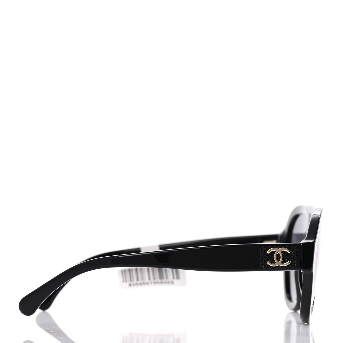 Acetate Strass Polarized Pilot Sunglasses 5467-B Black
