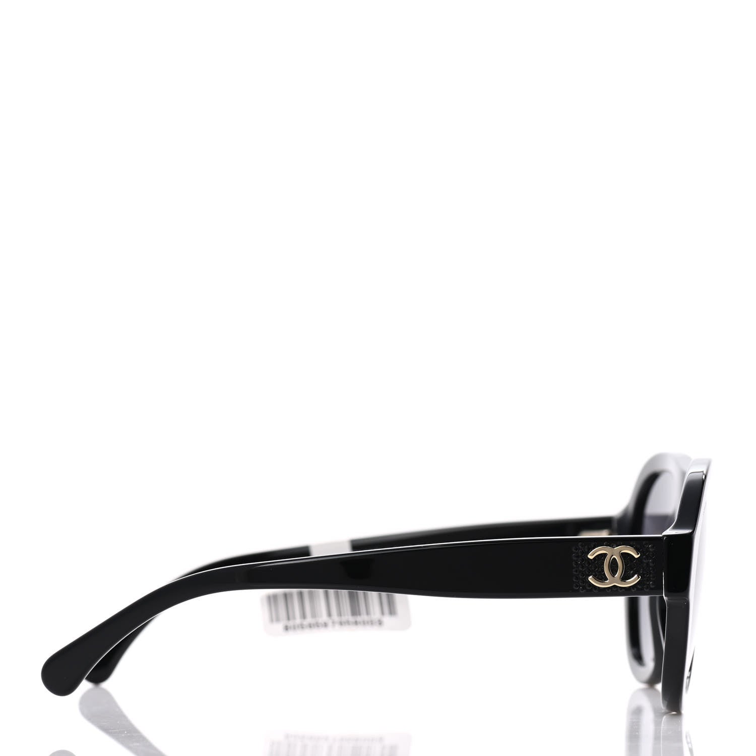 Chanel Acetate Strass Polarized Pilot Sunglasses 5467-B Black 3 of 8