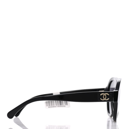Chanel Acetate Strass Polarized Pilot Sunglasses 5467-B Black 3 of 8