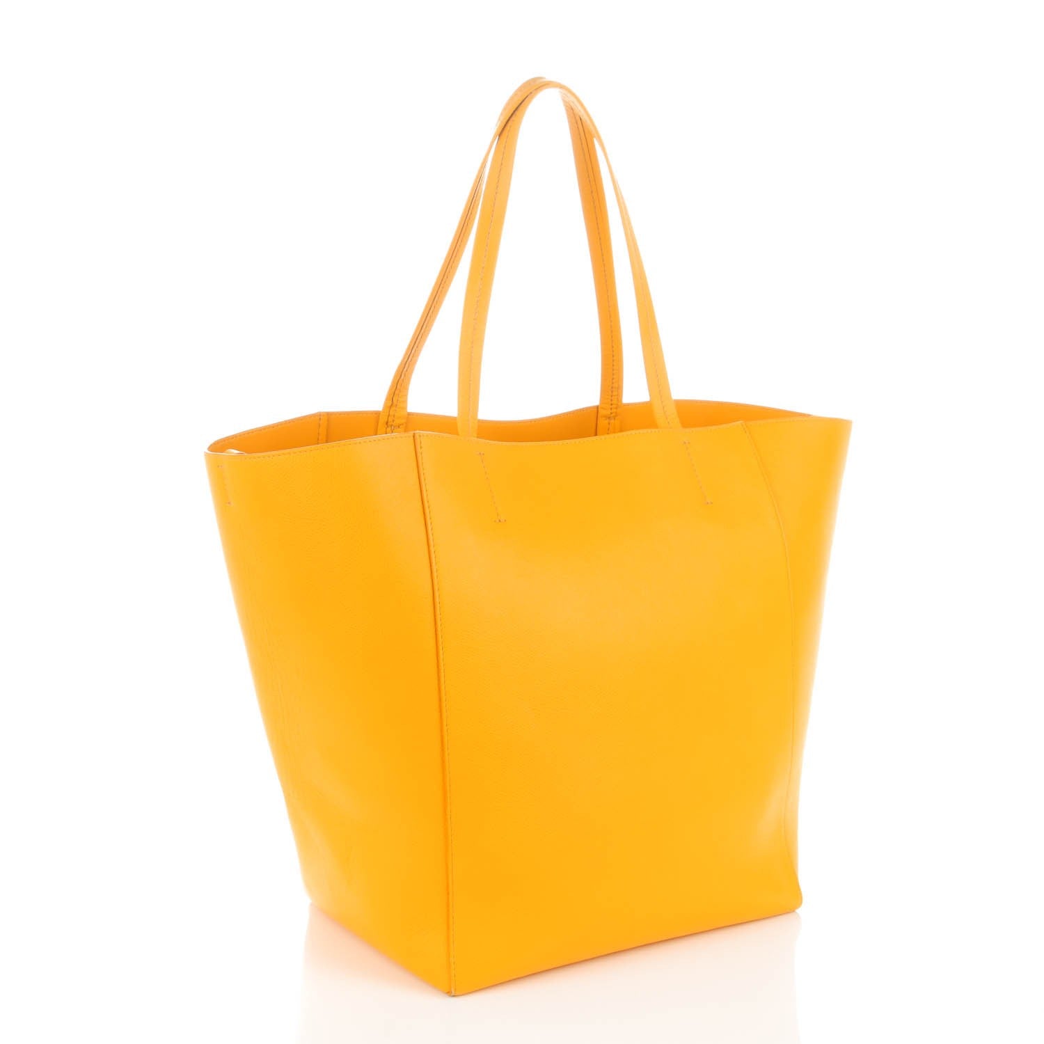 Celine Grained Calfskin Medium Horizontal Cabas Phantom Saffron 3 of 8