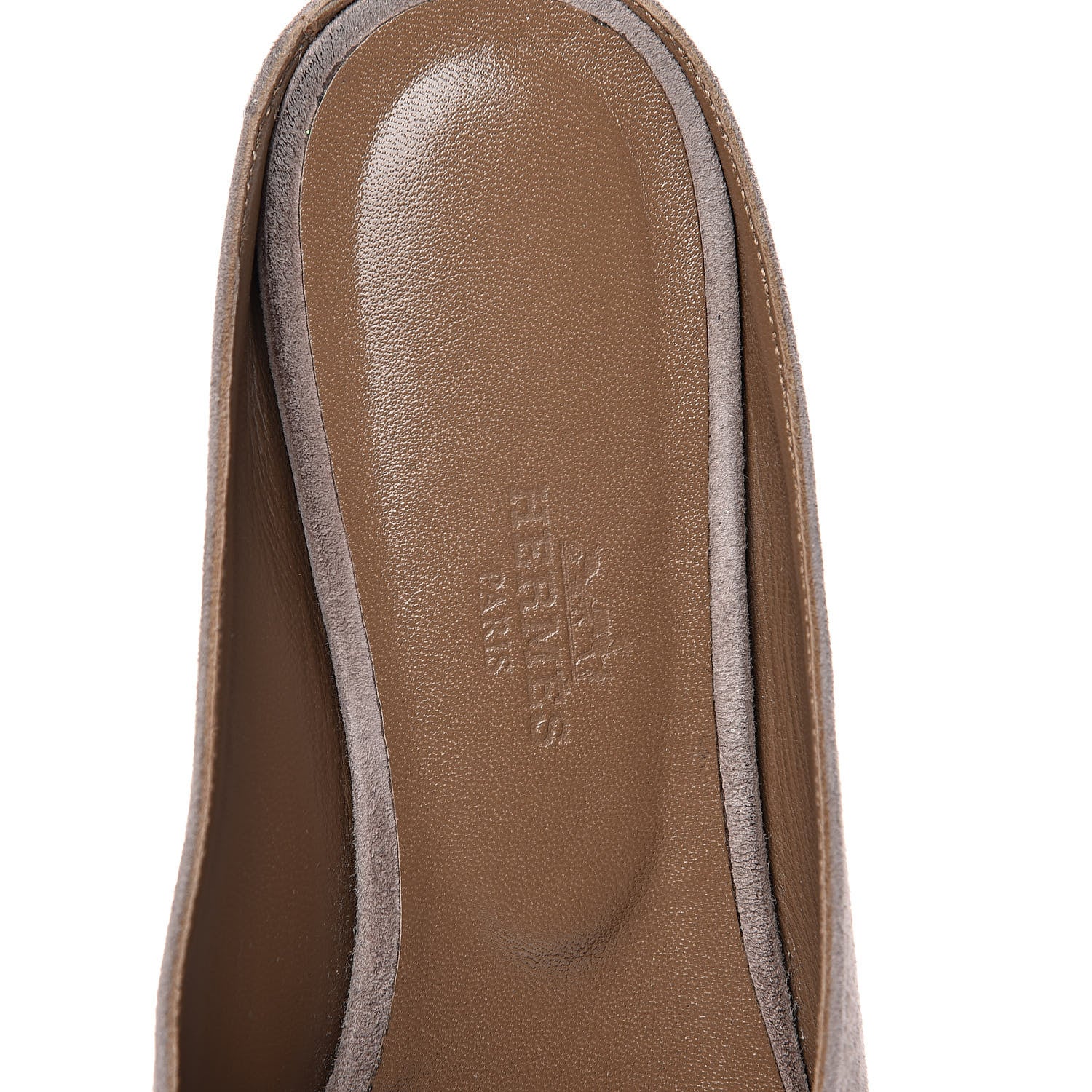 Hermes Suede Goatskin Crystal Roxane Mules 38 Champagne Rose Grey 7 of 12