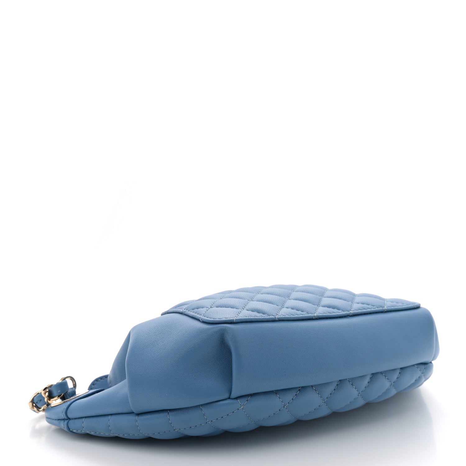 Chanel Crumpled Lambskin Quilted Waist Bag Fanny Pack Blue 4 of 10