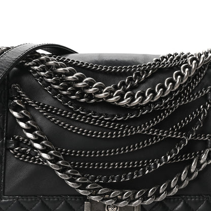 Chanel Calfskin Enchained New Medium Boy Flap Black 8 of 10