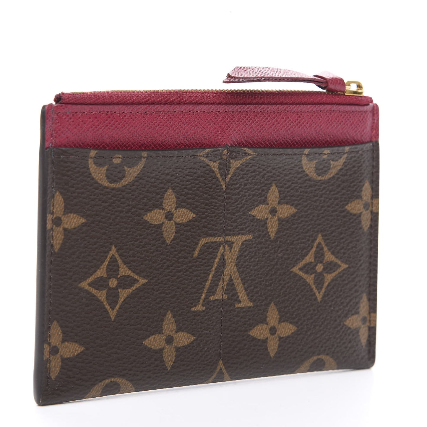 Monogram Zipped Card Holder Fuchsia