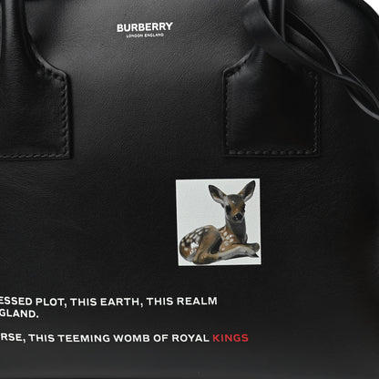 Burberry Smooth Calfskin Montage Print Small Cube Bowling Bag Black 7 of 11