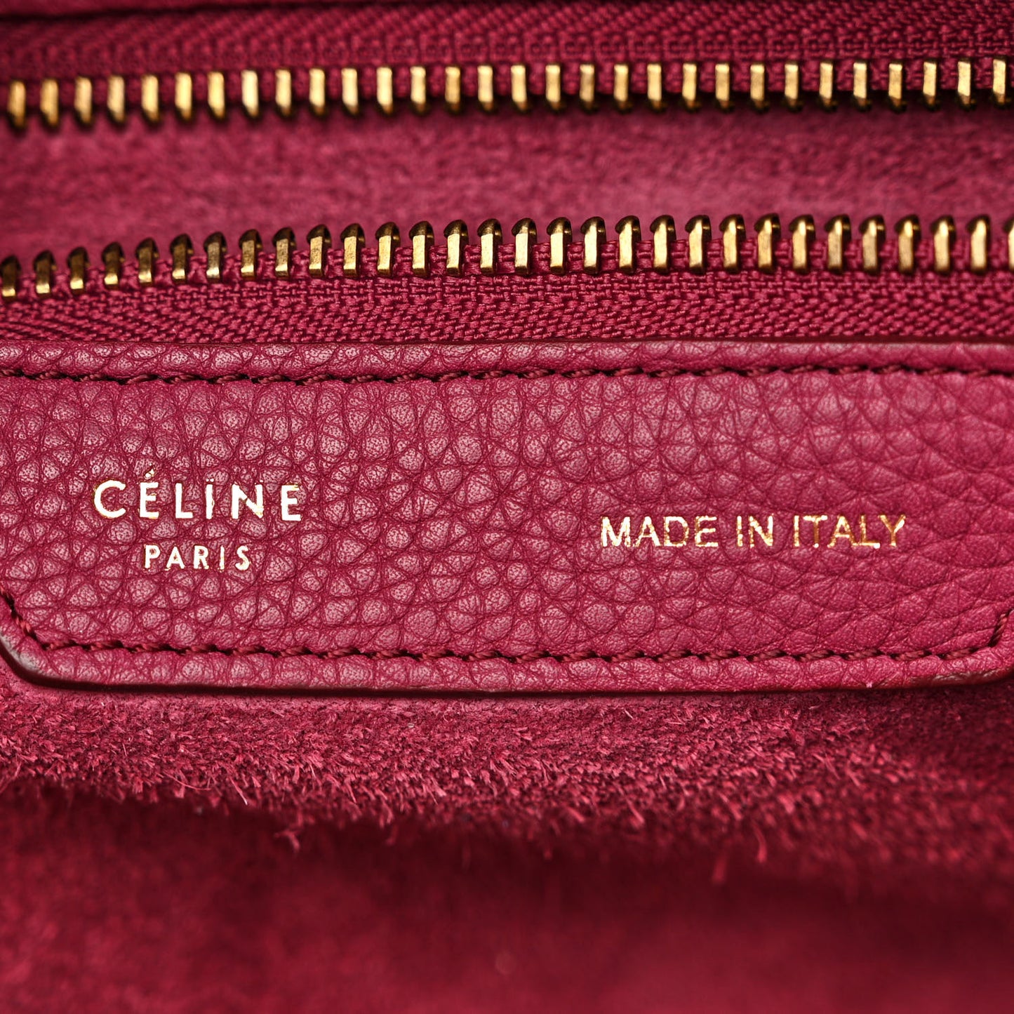 Drummed Calfskin Micro Luggage Plum