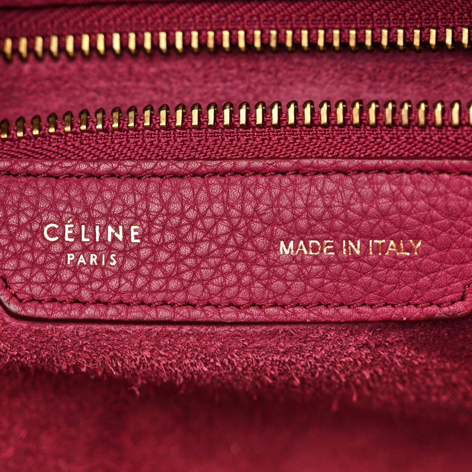Celine Drummed Calfskin Micro Luggage Plum 6 of 12