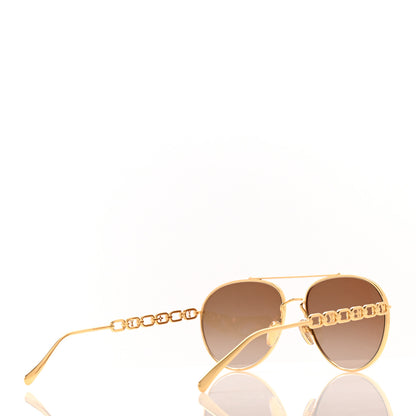 Louis Vuitton Metal My LV Chain Pilot Sunglasses Z1539W Gold 4 of 9
