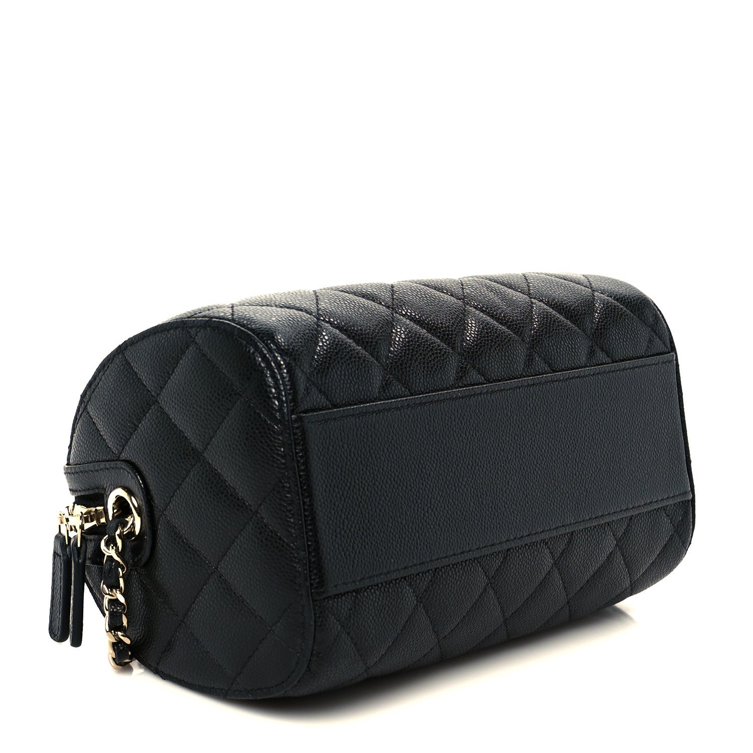 Chanel Caviar Quilted Barrel Clutch With Chain Black 4 of 11