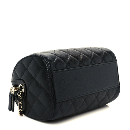 Chanel Caviar Quilted Barrel Clutch With Chain Black 4 of 11