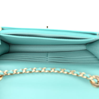 Chanel Lambskin Quilted Trendy CC Wallet On Chain WOC Turquoise 5 of 12