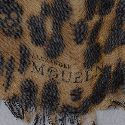 Alexander McQueen Cashmere Silk Leopard Skull Pashmina Scarf 3 of 6