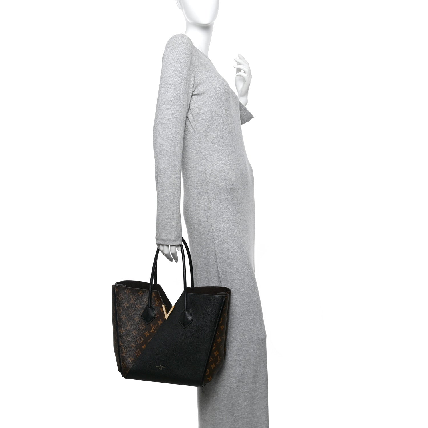 Louis Vuitton Calfskin Monogram Kimono Tote Black 2 of 11