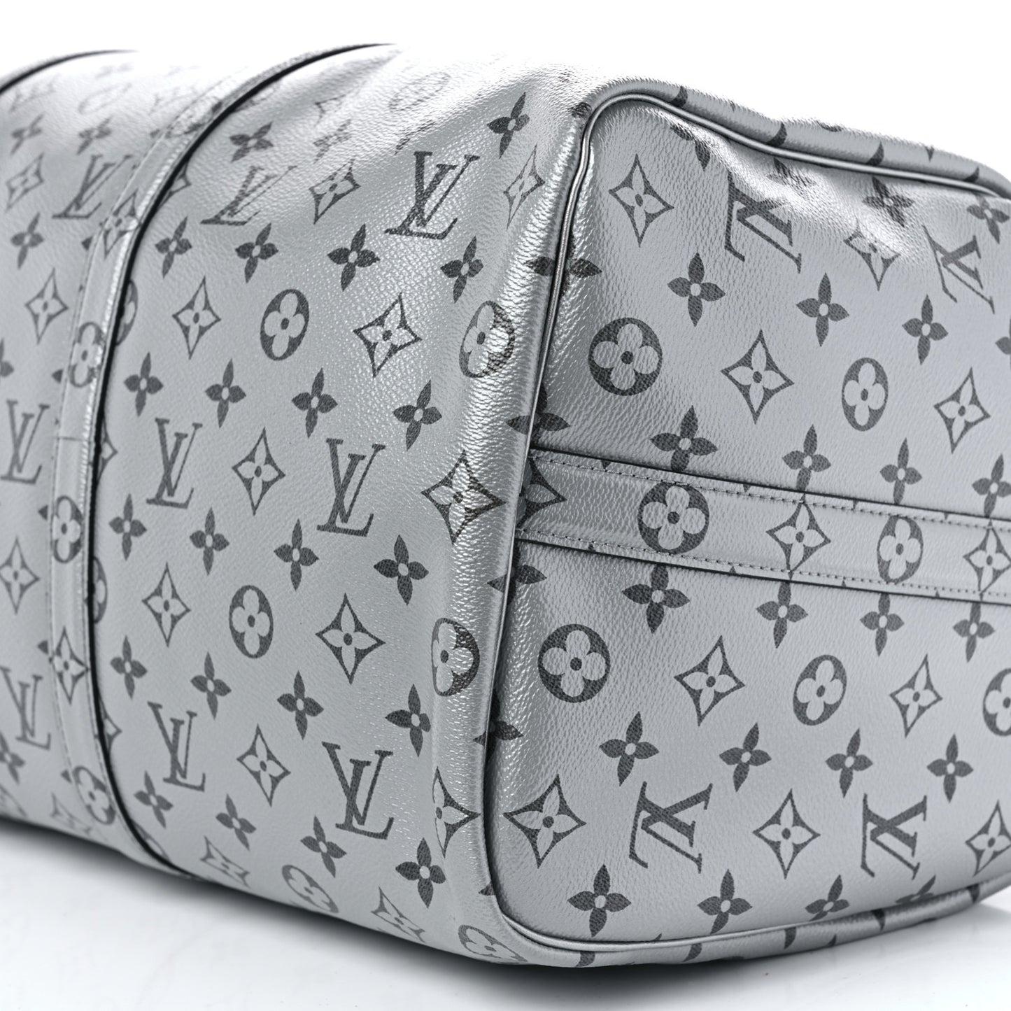 Metallic Monogram Keepall Bandouliere 50 Silver