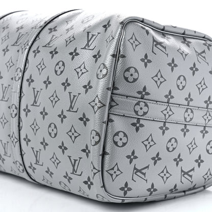 Louis Vuitton Metallic Monogram Keepall Bandouliere 50 Silver 9 of 9