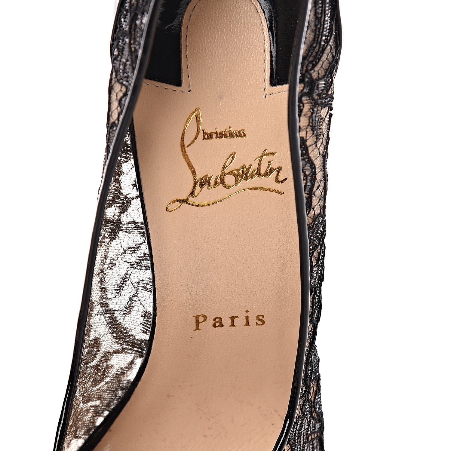 Christian Louboutin Dentelle Chantilly Follies Lace 100 Pumps 38.5 Black 7 of 9