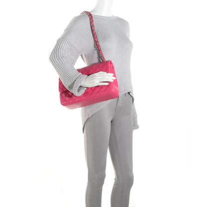Chanel Lambskin Jumbo Double Flap Dark Pink 2 of 9