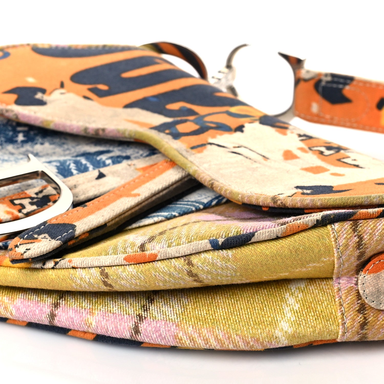 Christian Dior Canvas Print Saddle Bag Multicolor 9 of 9