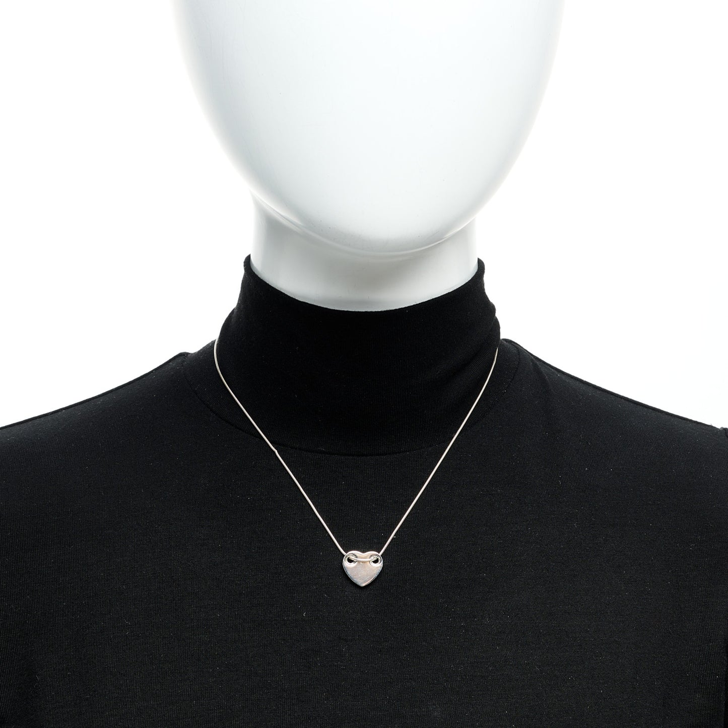 Sterling Silver Flat Heart Pendant Necklace