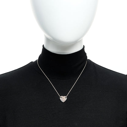 Tiffany Sterling Silver Flat Heart Pendant Necklace 2 of 7