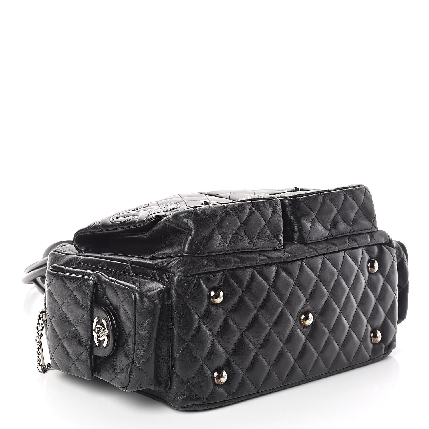 Chanel Calfskin Quilted Large Cambon Multipocket Reporter Black 4 of 10