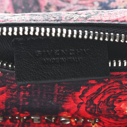 Givenchy Rubber Effect Calfskin Floral Print Pandora Wristlet Black Multicolor 6 of 7