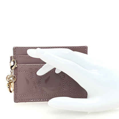 Christian Dior Patent Cannage Lady Dior Five-Slots Card Holder Pink Peony 2 of 8