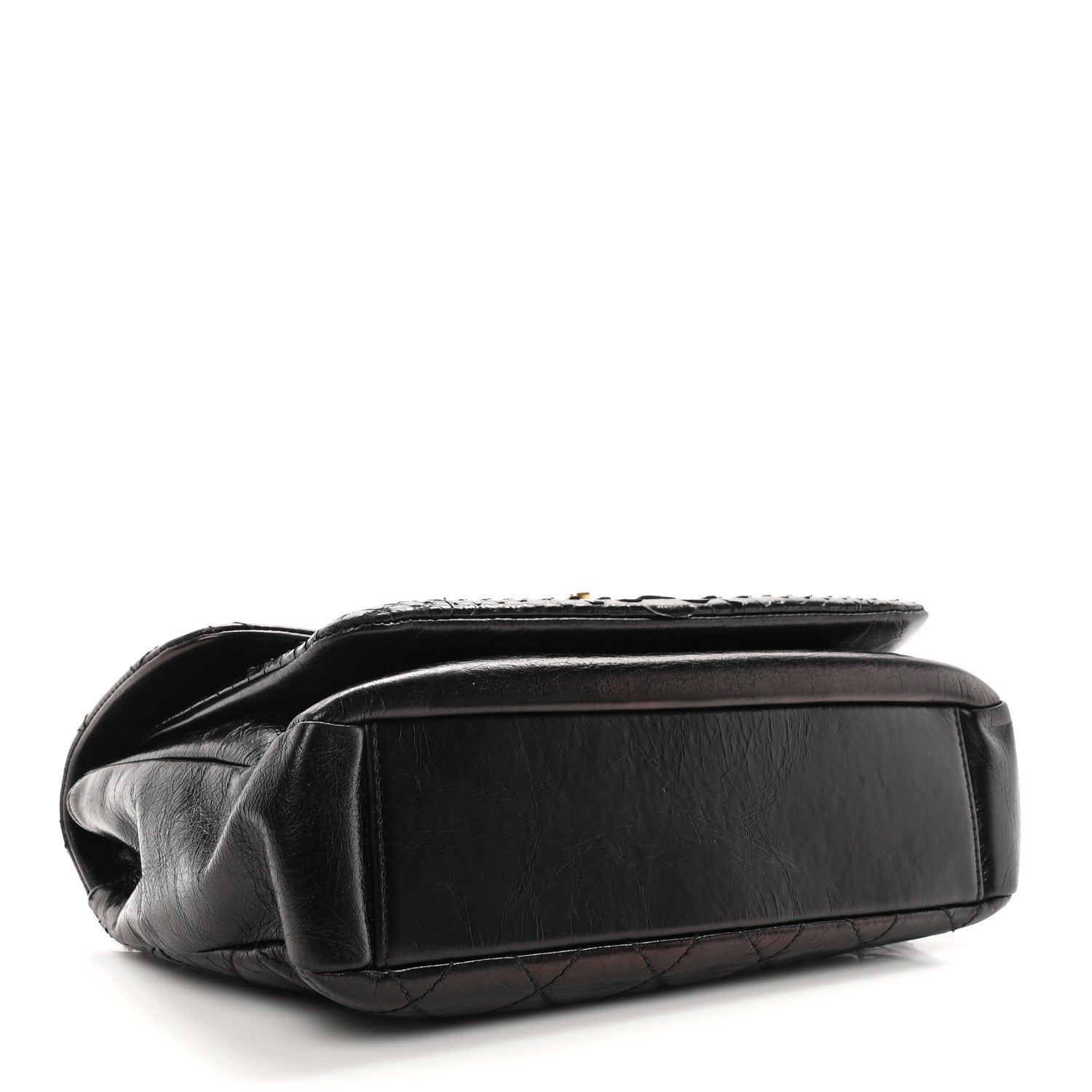 Chanel Aged Calfskin Snakeskin Urban Mix Flap Black 4 of 9
