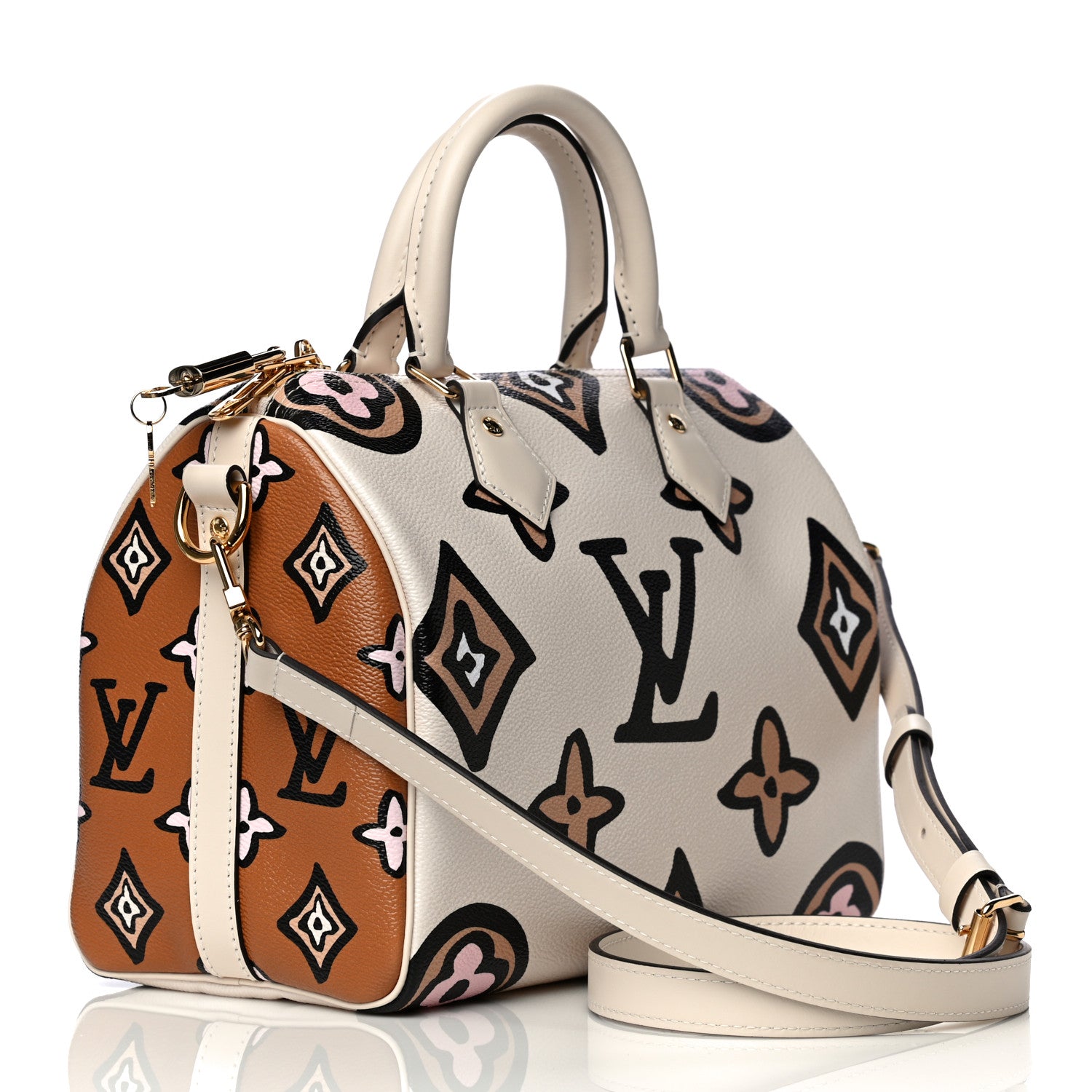Louis Vuitton Monogram Giant Wild At Heart Speedy Bandouliere 25 Creme 3 of 9