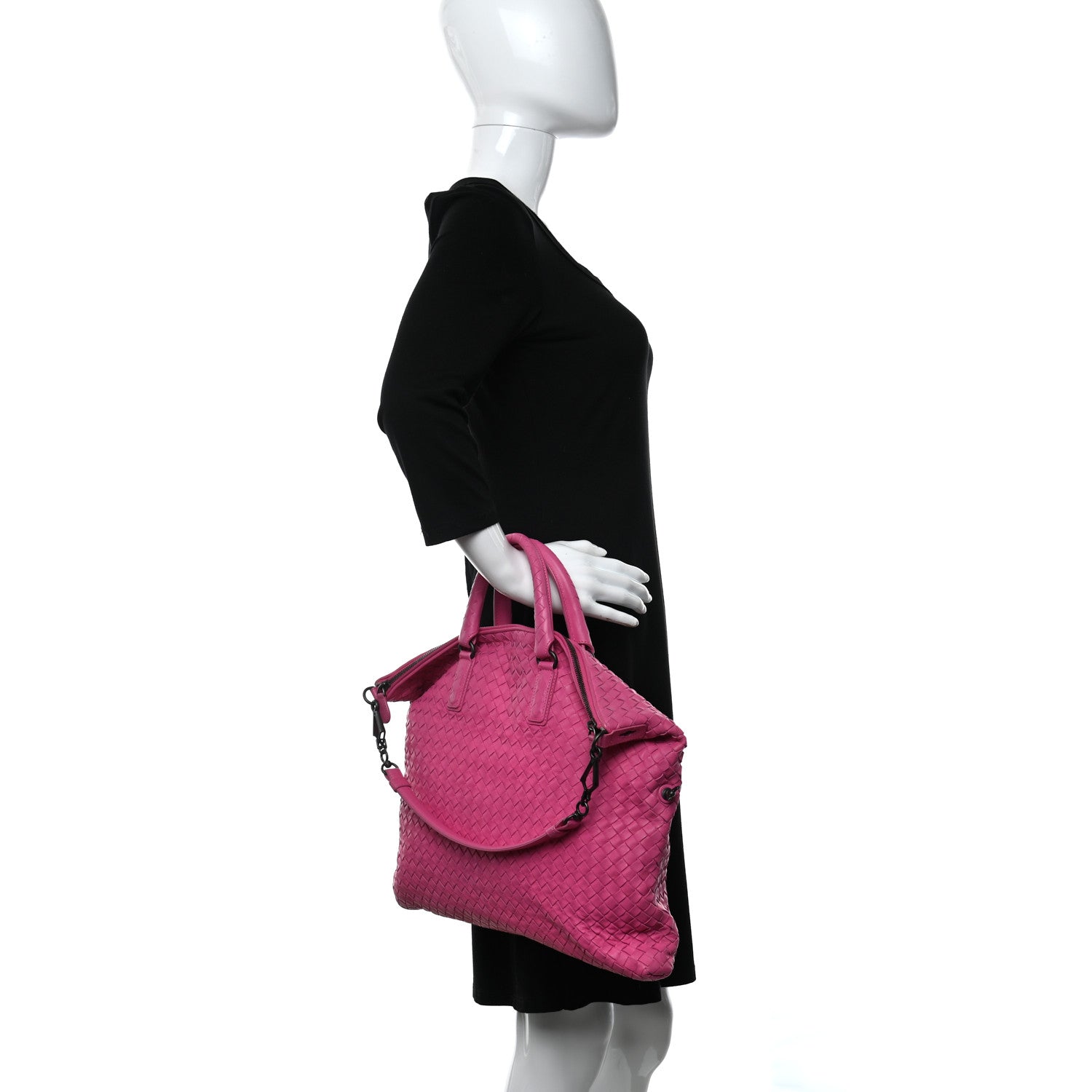 Bottega Veneta Nappa Intrecciato Maxi Convertible Tote Rosa Shock 2 of 10