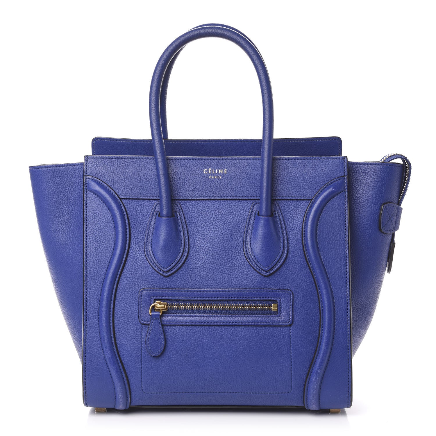 Celine Drummed Calfskin Micro Luggage Indigo 1 of 10
